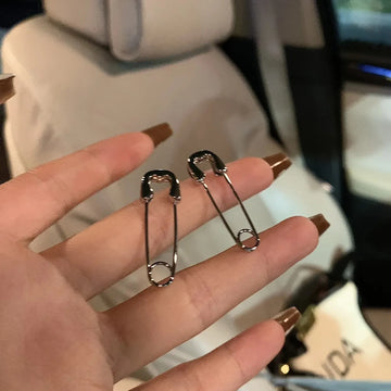 DAIIIBABYYY  -  New trend Pin Earrings Women's personality Fashion Metal earrings Cyberpunk men's and women's paper clips Jewelry accessories